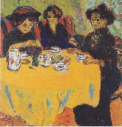 Ernst Ludwig Kirchner Coffee drinking women oil painting artist
